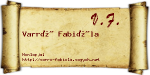 Varró Fabióla névjegykártya